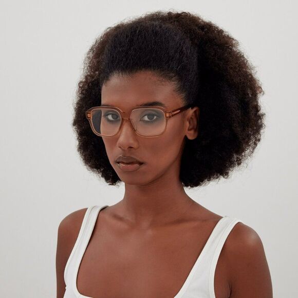 NEW  Bottega Veneta BV1295O 004 Transparent Grey Square Unisex Eyeglasses